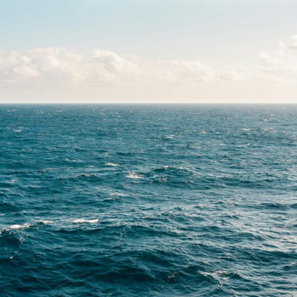 A picture of blue seas and blue skies